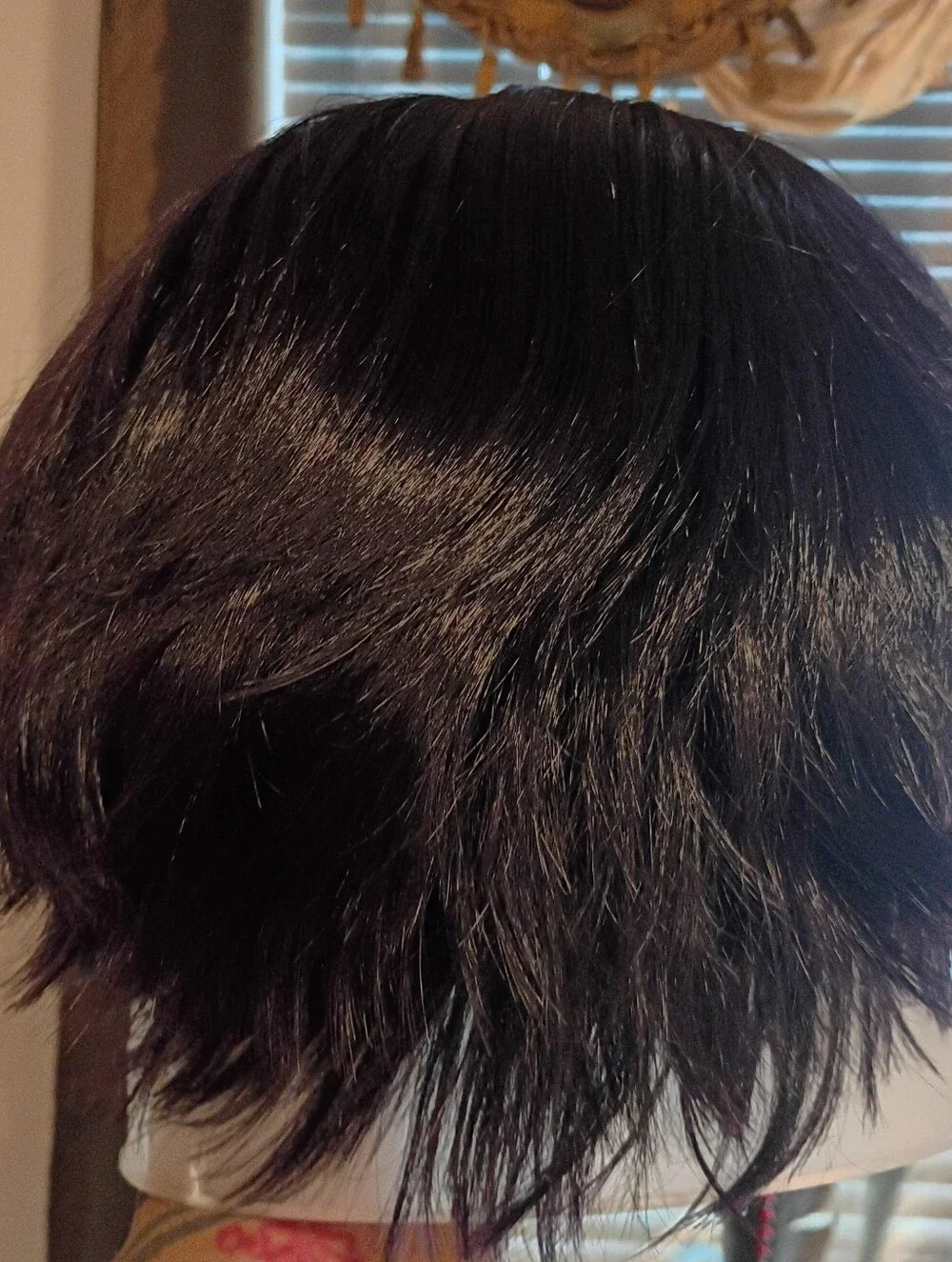 Blackish Purple Women’s Short Fringe Wig - Unbranded